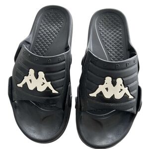 Kappa Black Slides White Logo Size 8
